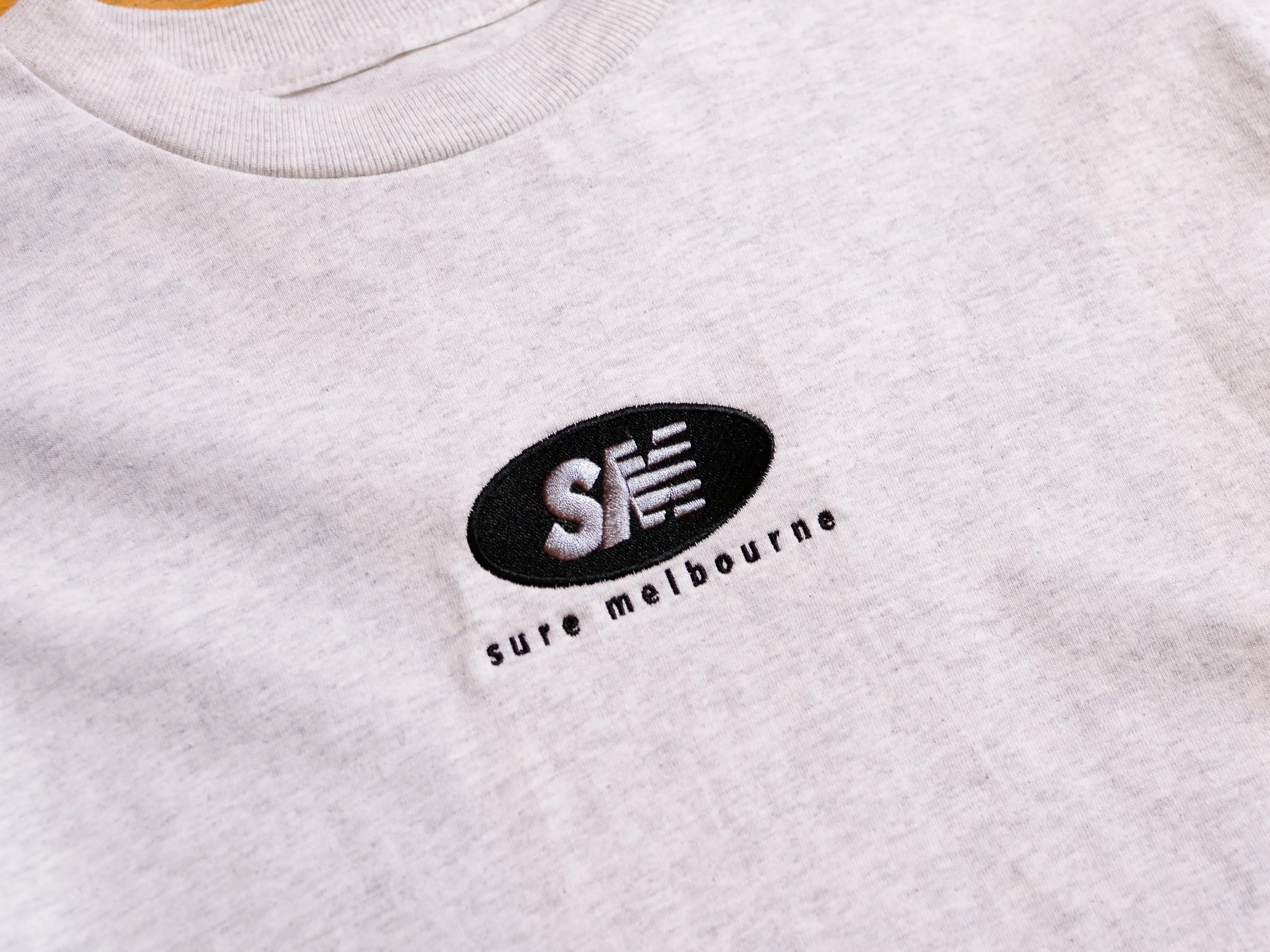 SM Oval Embroidered Long Sleeve T-Shirt - Ash Heather