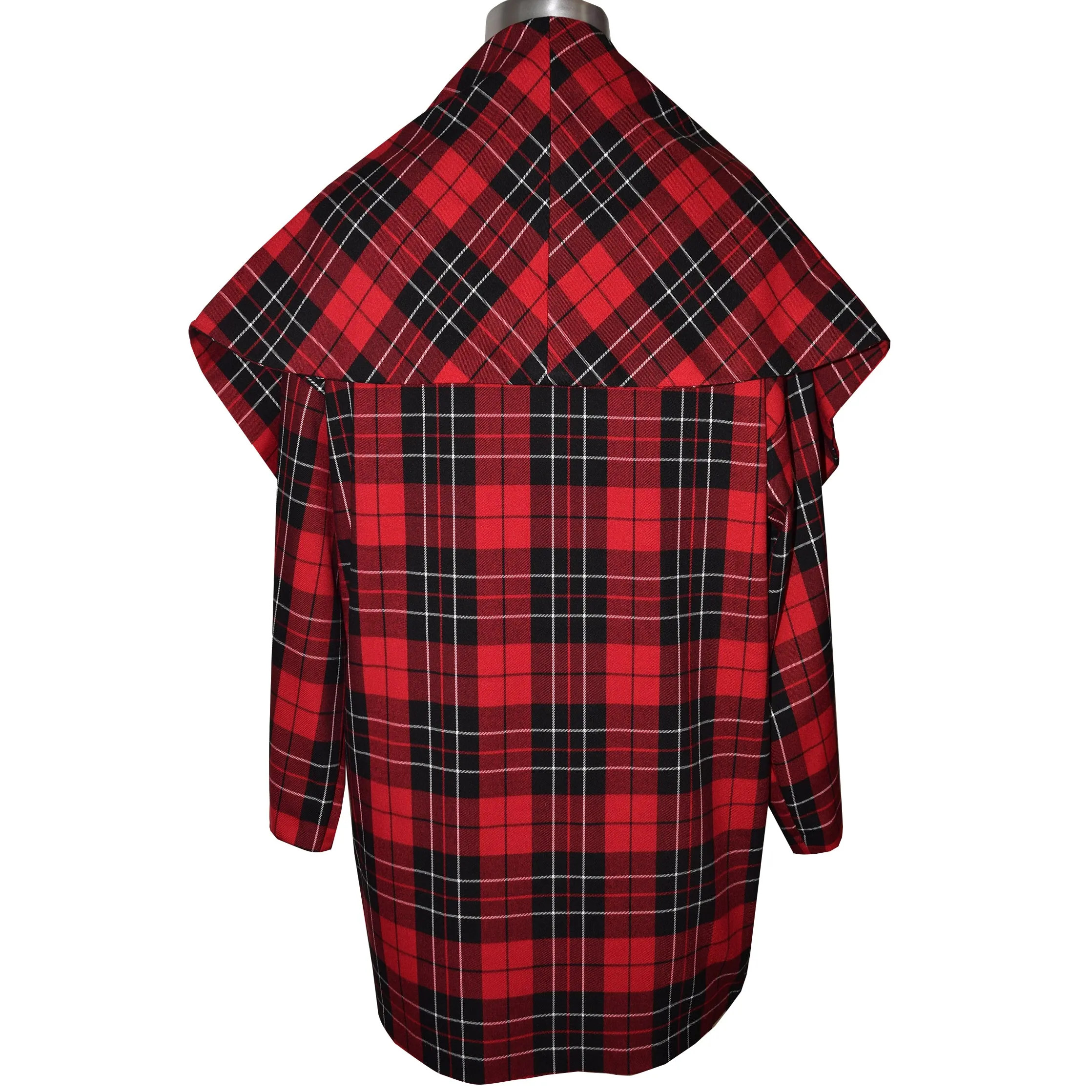 Super soft Red Plaid Blend Wrap Coat