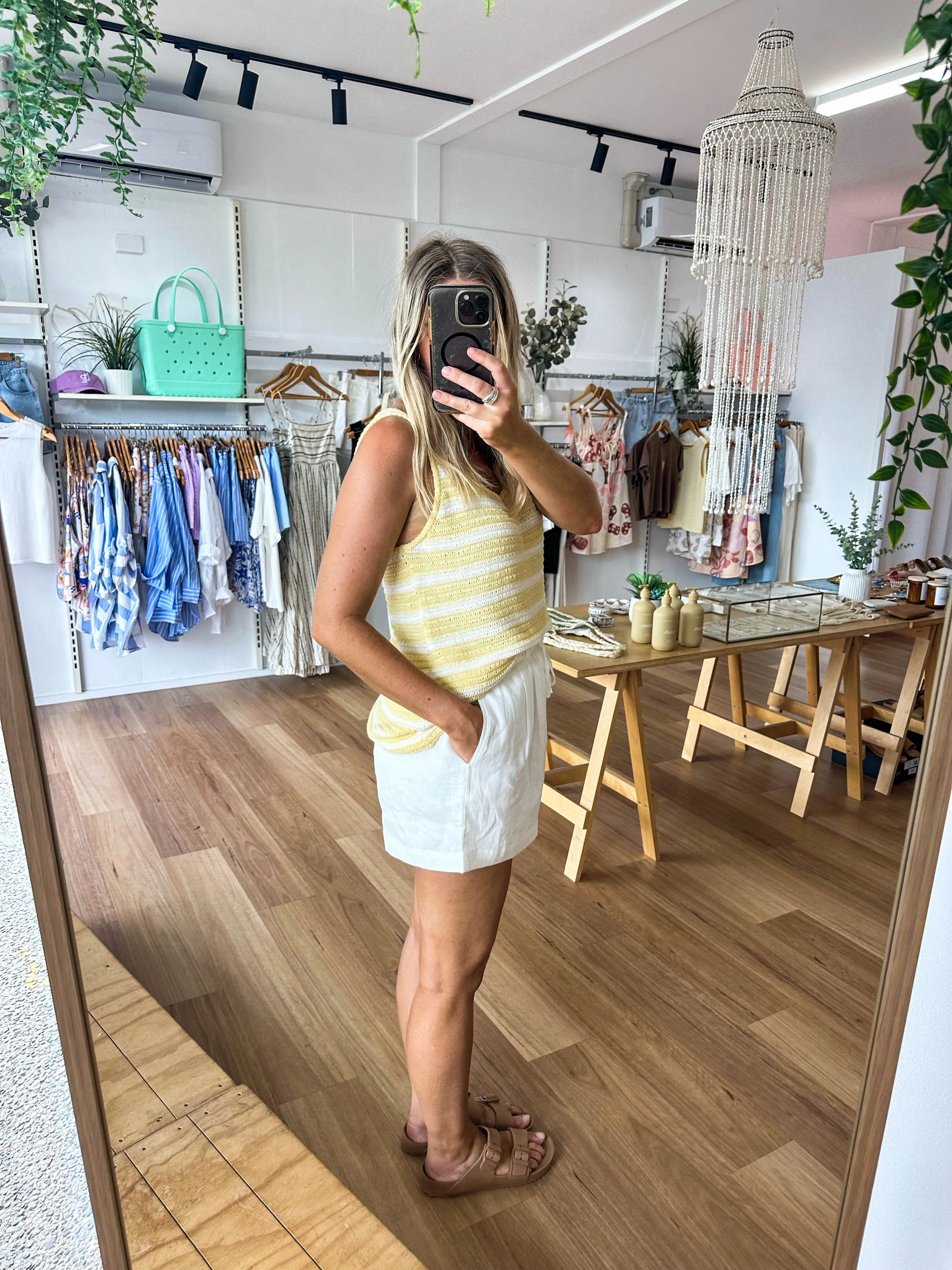 Tulum Tank Yellow Stripe