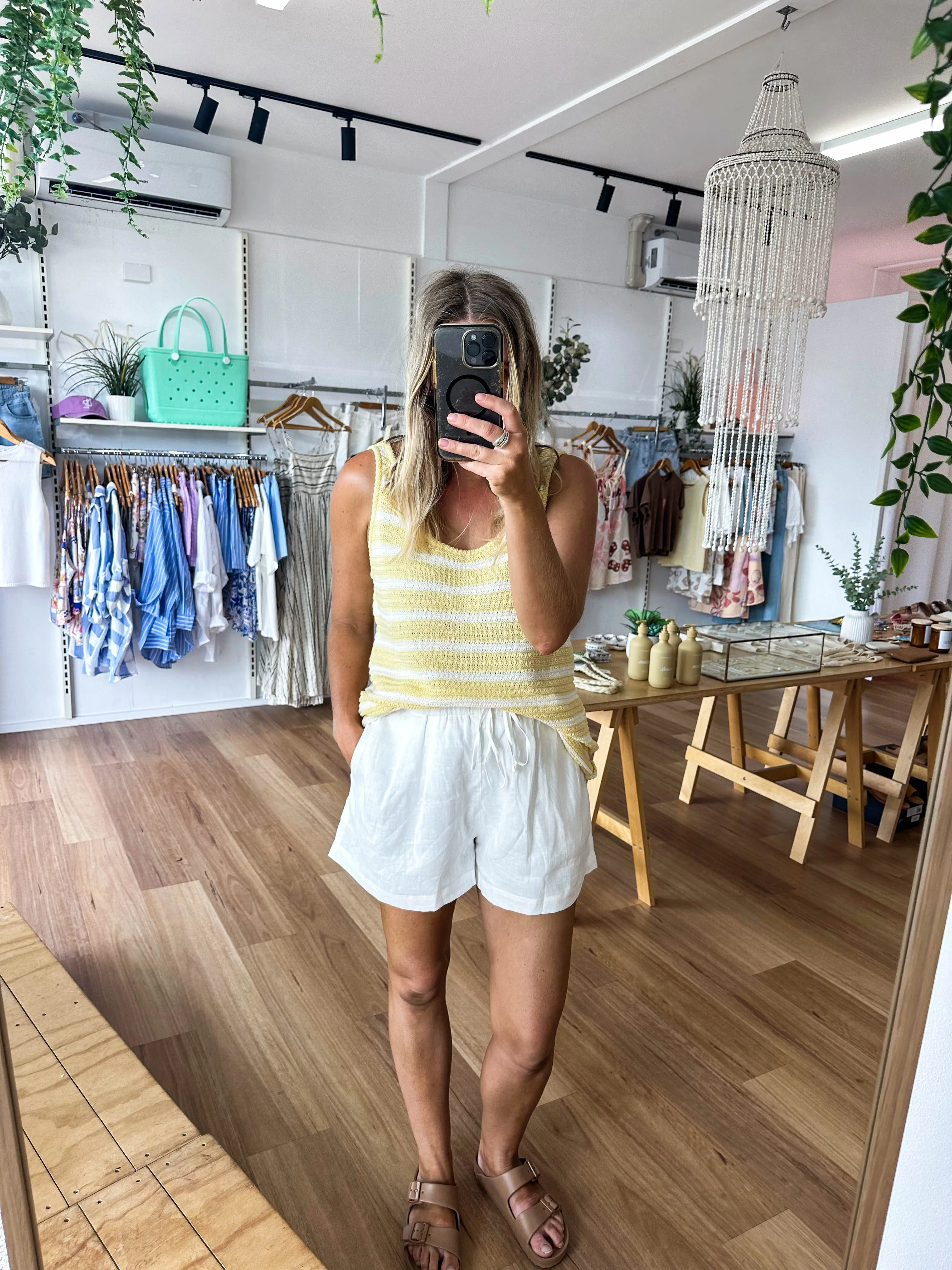Tulum Tank Yellow Stripe