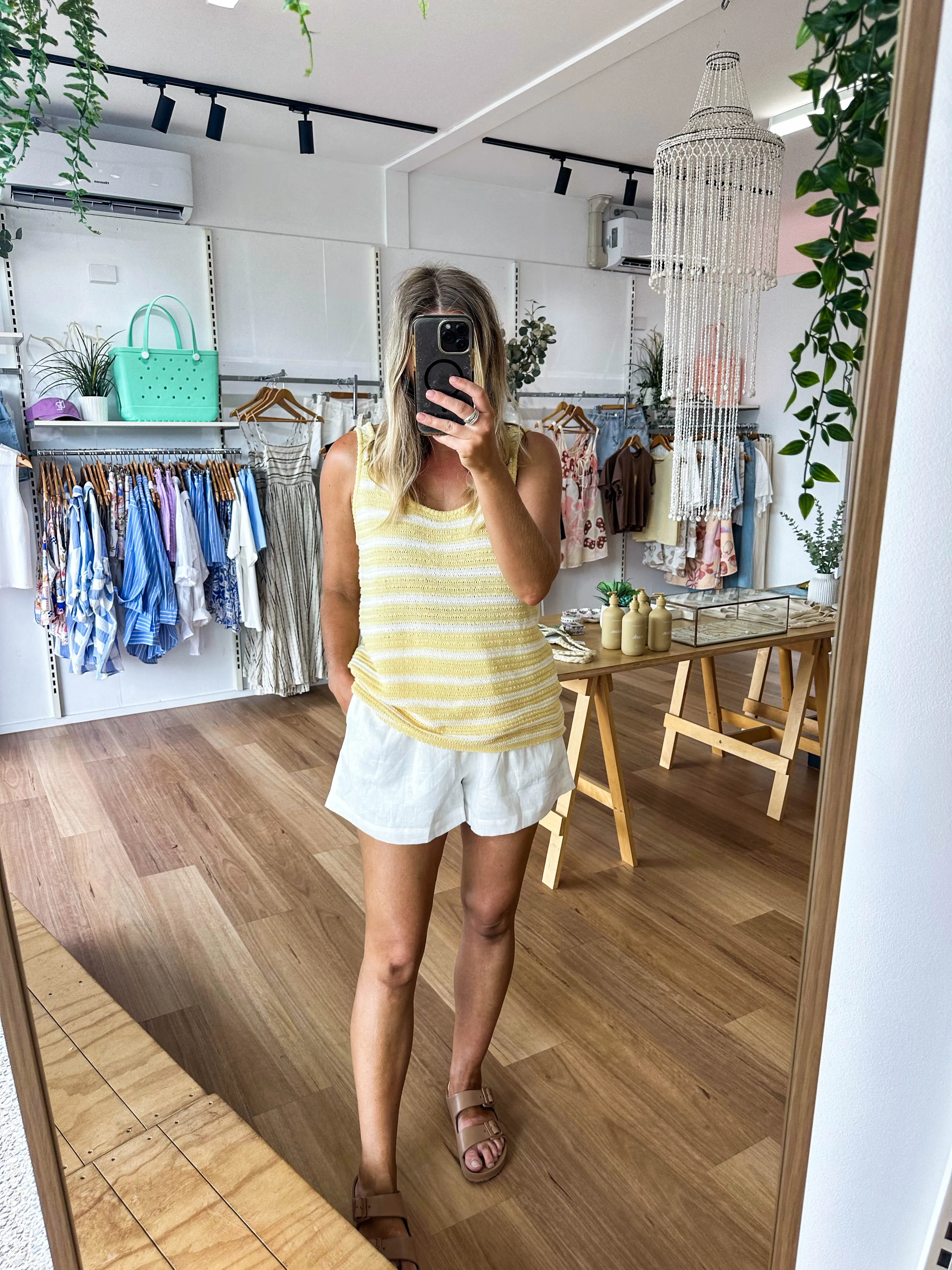 Tulum Tank Yellow Stripe