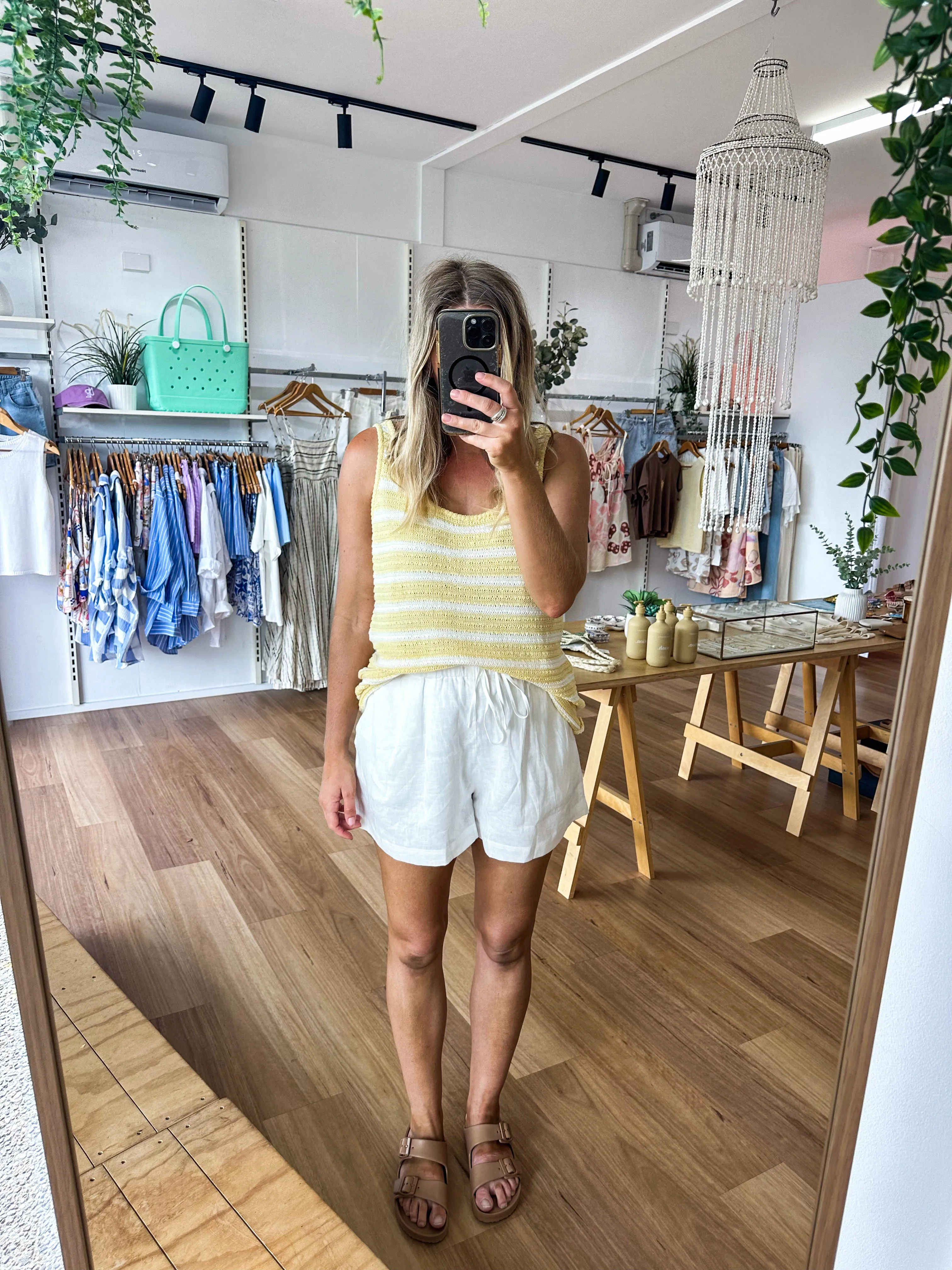 Tulum Tank Yellow Stripe