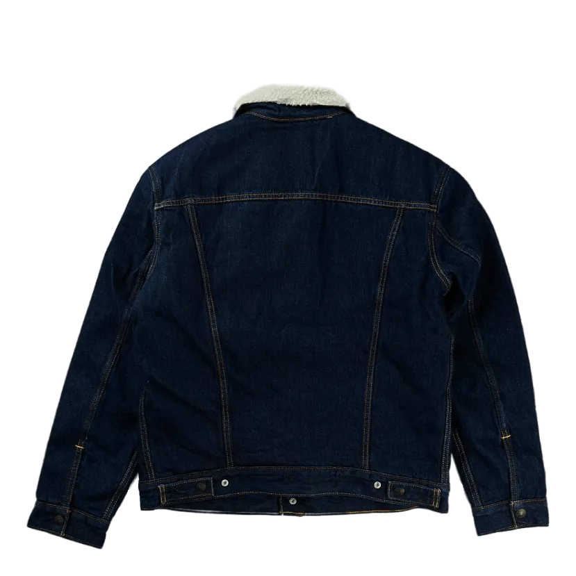 Type 3 Sherpa Trucker Rockridg Med Indigo - Worn In
