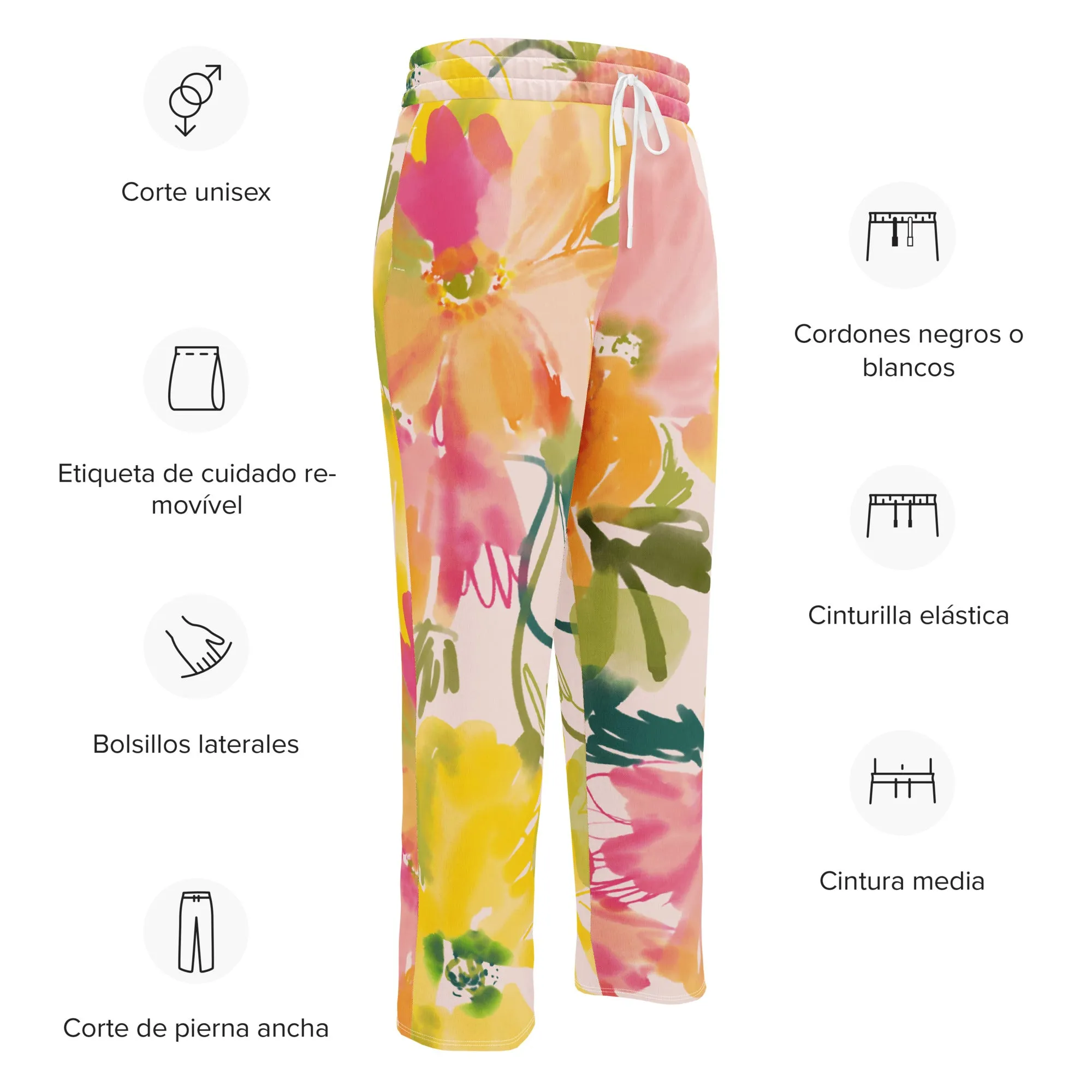 Valentines Day Wide Leg Joggers - Flower (Glamourange Valentine Day Gifts Wide Leg Joggers - Design 0020)