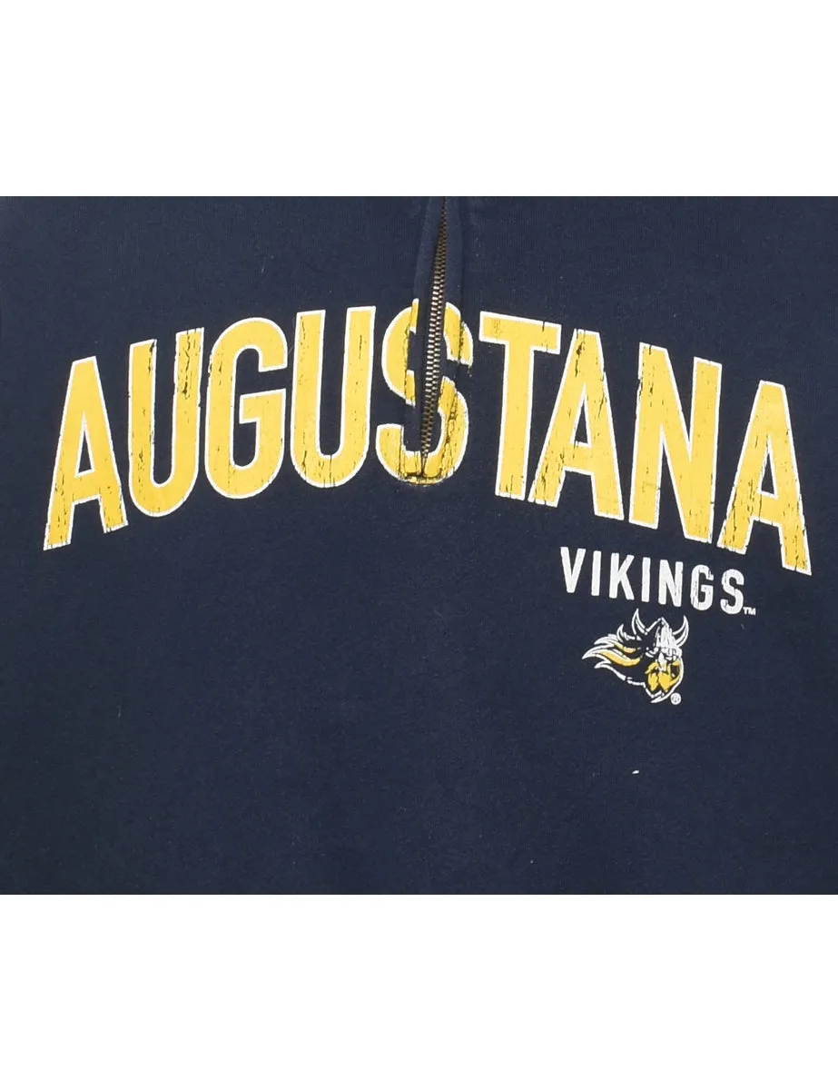 Vikings Quarter-Zip Navy & Yellow Sweatshirt - M