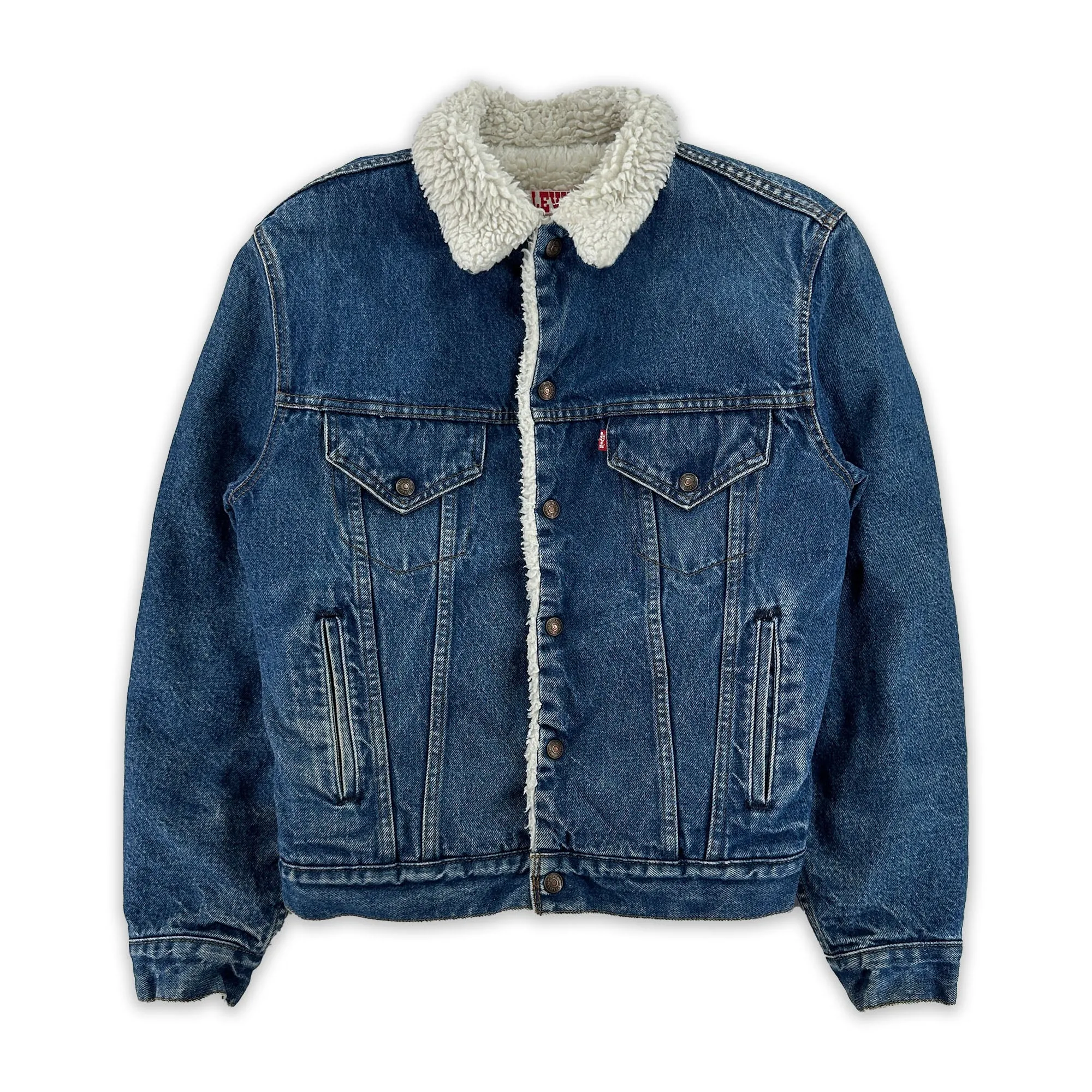 Vintage 80s Levi's Sherpa Lined Denim Trucker - 40R (Fits like a small)