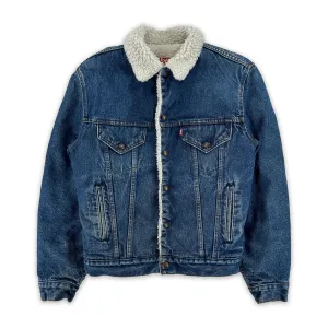 Vintage 80s Levi's Sherpa Lined Denim Trucker - 40R (Fits like a small)
