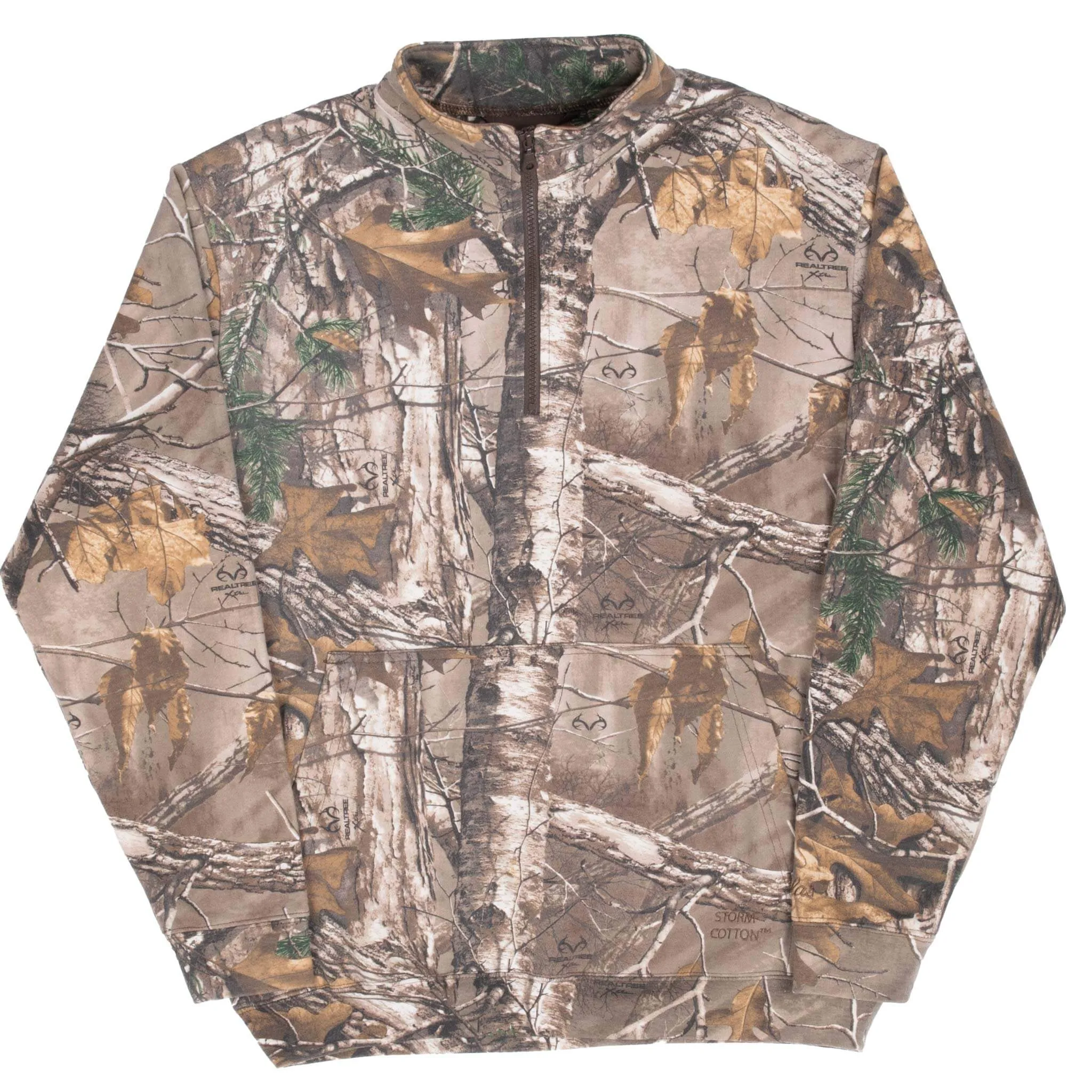 VINTAGE HUNTING REALTREE XTRA CAMO QUARTER ZIP SWEATSHIRT LARGE
