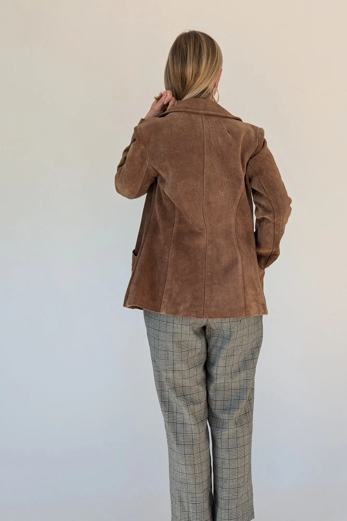 Vintage Suede Button Up Blazer