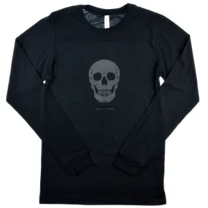 Walter Knabe Unisex Long Sleeve T Shirt Skull  Black