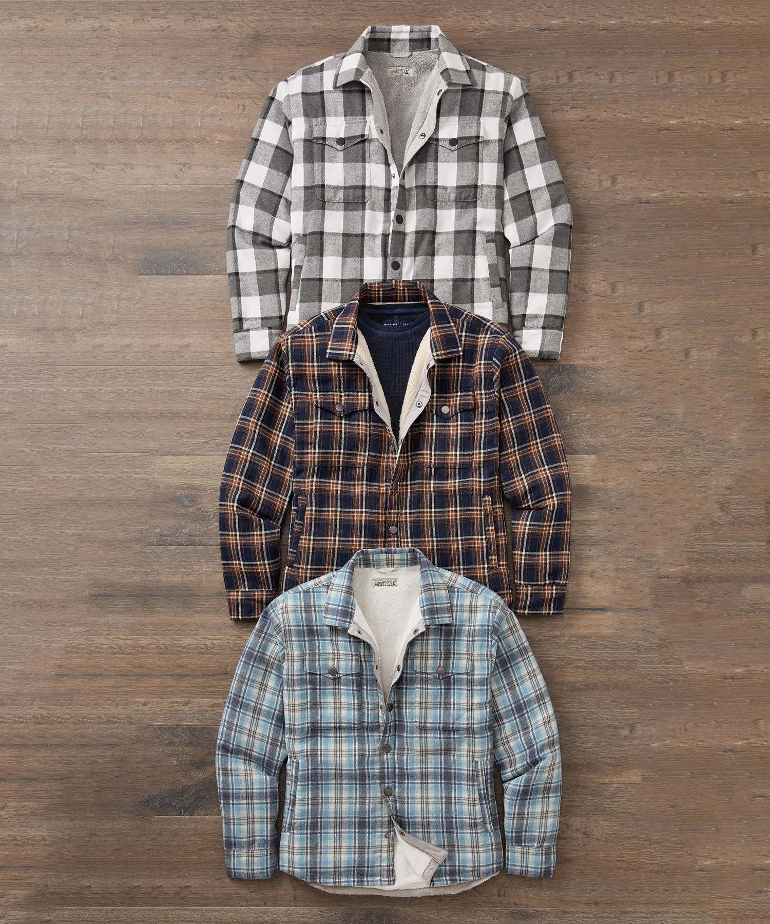 Westport Lifestyle Sherpa Lined Firepit Flannel Shirt Jacket