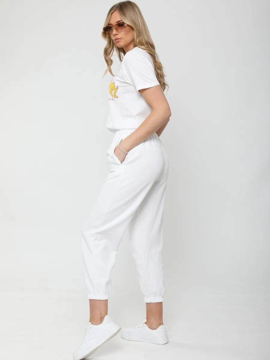 White Oversized Joggers