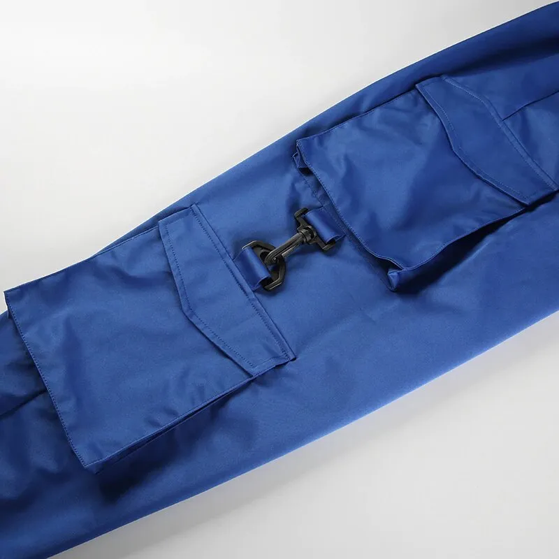 Women's Spring/Autumn High-Waist Loose Multi-Pocket Cargo Pants