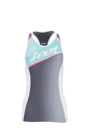 Womens Triathlon Team Racerback - Aquamarine Passion Fruit