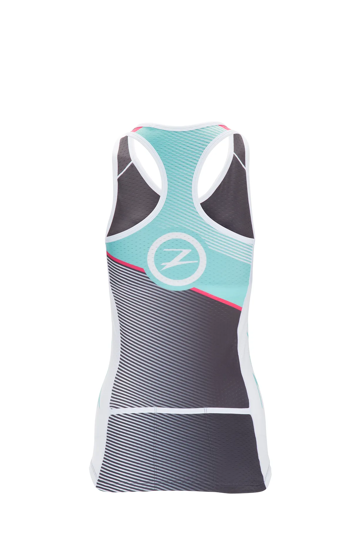 Womens Triathlon Team Racerback - Aquamarine Passion Fruit
