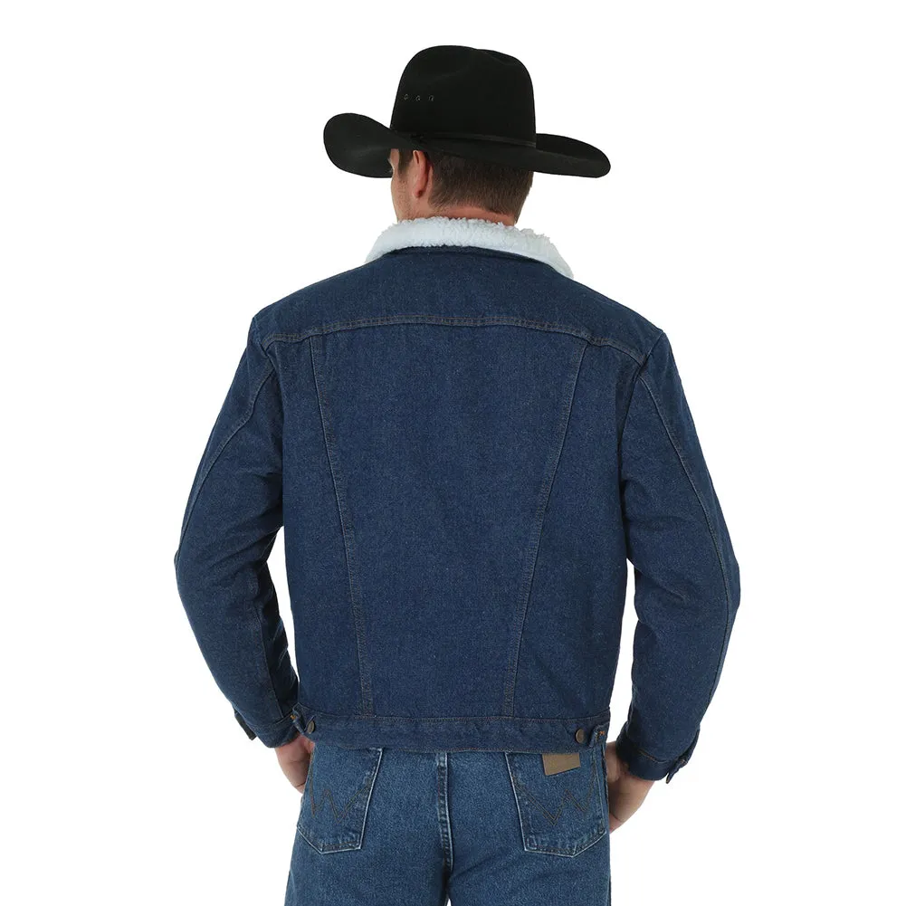 Wrangler Mens Original Denim Button Front Jean Sherpa Lining Jacket 74255PW