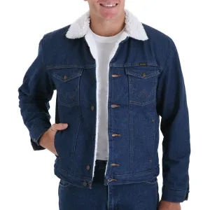 Wrangler Mens Original Denim Button Front Jean Sherpa Lining Jacket 74255PW