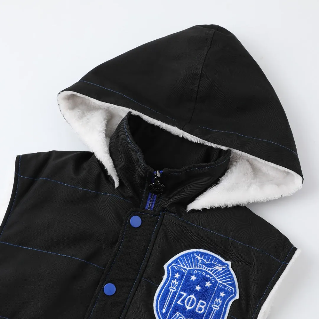 Zeta Hooded Puffer Vest Sherpa Lining Read Description