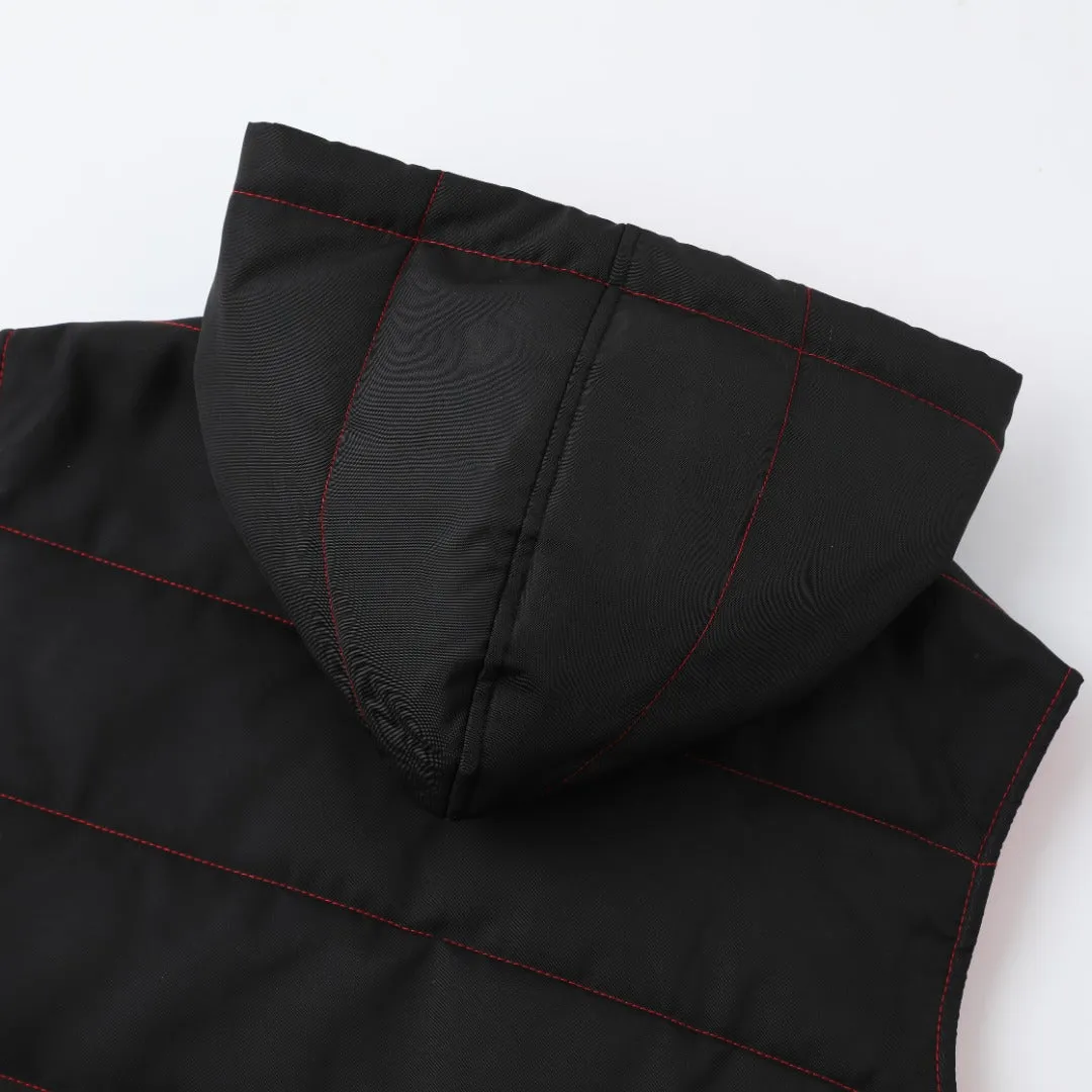 Zeta Hooded Puffer Vest Sherpa Lining Read Description