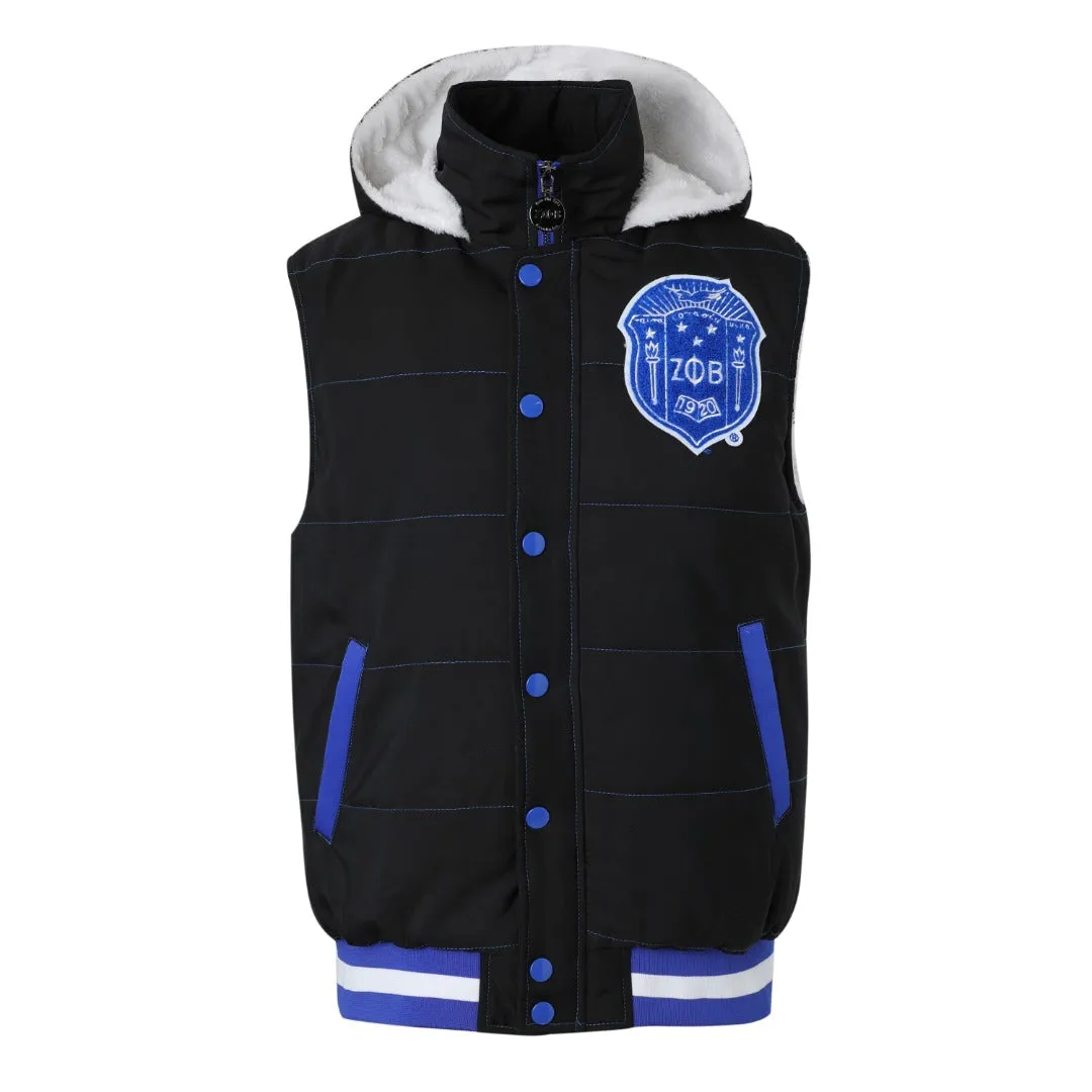 Zeta Hooded Puffer Vest Sherpa Lining Read Description
